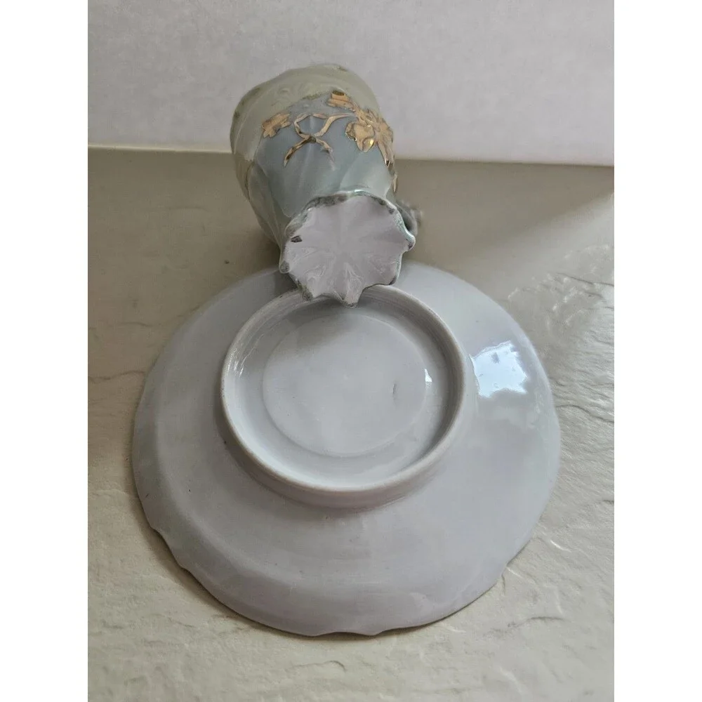 Vintage Mint Green Lusterware Miniature Cup And Saucer